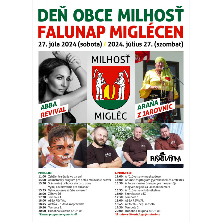 Meghívó a Migléci Falunap XX. évfolyamára